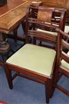 A set of six George III mahogany dining chairs                                                                                         