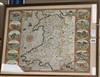 John Speed (1552-1629), a map of Wales plate size 38.5 x 51cm                                                                          