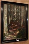 Attributed to Lynton Lamb (1907-1977) woodland scene, signed on the back, Lamb, dated '51                                              