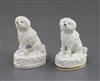 Two Rockingham porcelain figures of poodles, c.1830, H. 7.5cm                                                                          