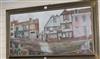 John Blight, oil or acrylic on board, Lewes High Street with a view to The Fifteenth Century Bookshop, 60 x 122cm                      