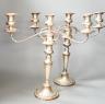 A pair of electroplate on copper free branch candelabra, 40 cms high.                                                                                                                                                       