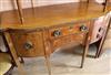 A George III inlaid mahogany sideboard W.137cm                                                                                         