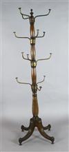 A Regency mahogany and brass hat stand, H.5ft 7in.                                                                                     