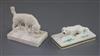 Two Rockingham porcelain figures of a setters, c.1830,                                                                                 