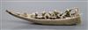 A Japanese carved ivory model of a boat, Meiji period                                                                                  