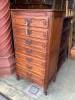 An 18th century style French mahogany tall chest, width 74cm, depth 45cm, height 136cm                                                                                                                                      