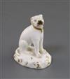 A Rockingham porcelain figure of a seated pointer, c.1830, H. 7.2cm                                                                    