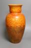 A Pilkington's Royal Lancastrian orange mottle glazed vase, 29 cms high.                                                                                                                                                    