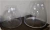 Two large conical shaped glass vases tallest 40cm                                                                                      