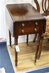 A Regency mahogany pembroke work table w.72cm                                                                                          