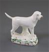 A Rockingham porcelain figure of a foxhound, c.1830, L. 11.8cm, restored tail                                                          