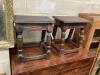 Two 17th century style rectangular oak joint stools, larger width 42cm, depth 28cm, height 47cm                                                                                                                             