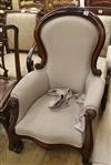 A Victorian mahogany armchair                                                                                                          