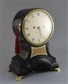 Hayley and Milner. A George III ebonised hour repeating bracket clock, height 14.5in.                                                  