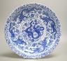 A Chinese blue and white ‘dragon’ dish 31cm                                                                                                                                                                                 
