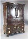 An early 18th century oak cupboard, W.4ft 3in. D.1ft 10in. H.6ft                                                                       