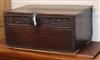 A Charles II oak bible box dated 1681 W.67cm                                                                                           