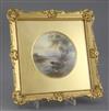 John Stinton for Royal Worcester. A Highland cattle painted circular plaque, c.1914                                                    