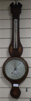 G & C Dixley of 78 Bond Street, London. Early 19th century banjo barometer and thermometer W.27cm                                      