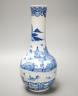 A Chinese blue and white bottle vase, Kangxi mark but 19th century. 25cm                                                                                                                                                    
