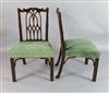 A pair of George III Gothic revival mahogany dining chairs, W.1ft 10in. H.3ft                                                          