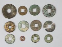 China, 12 Ancient bronze round coins, Zhou dynasty c.350 BC to Western Han dynasty c.119 BC,                                           