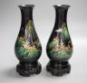 A pair of Chinese Fuzhou lacquer vases 24cm                                                                                                                                                                                 