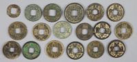 China, 18 Ancient bronze round coins, Southern Dynasties (420 AD) to Tang dynasty (907 AD)                                             