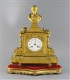 A 19th century French ormolu mantel clock, height without plinth 15in. width 12.5in.                                                   