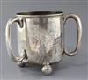 A Victorian large silver presentation tyg by Holland, Son & Slater, with horse racing related inscription, 32 oz.                      