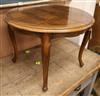 A low French oak parquetry circular topped coffee table W.63cm                                                                         