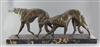 Louis Riché. A French Art Deco bronze group of two borzoi, 36in., height 13in.                                                         