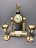 A French ormolu mounted and white marble clock garniture, c.1900, height 40cm                                                                                                                                               