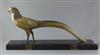Demétre Chiparus (1886-1947). An Art Deco patinated bronze model of a pheasant, 29.5in.                                                