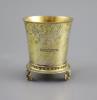 An early 17th century Swiss? silver gilt beaker                                                                                                                                                                             