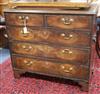 A George III mahogany chest, fitted two short and three long drawers, on bracket feet W.105cm                                          