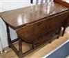 An 18th century and later oak gateleg table W.122cm                                                                                    