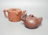 Two Chinese Yixing teapots 10cm                                                                                                                                                                                             