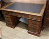 A Victorian walnut pedestal desk W.136cm                                                                                               