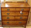 A George III mahogany chest of four long drawers W.92cm                                                                                