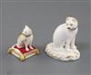 Two Rockingham porcelain toy figures of cats, c.1830, H. 4.7cm and 3.7cm                                                               