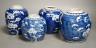 Eight various Chinese blue and white ‘prunus’ jars, largest 16 cm high                                                                                                                                                      