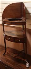 A George III mahogany corner washstand W.65cm                                                                                          