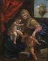 17th century Flemish School Virgin and child with John The Baptist 9.75 x 7.5in.                                                       