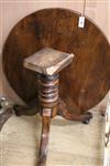 A 19th century provincial elm tea table, a.f. W.88cm                                                                                   