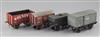 A Bolsover open wagon, no.4239, in red, a Salt Union Ltd box van, no.801, in red, a Tar tanker wagon, no. 20,                          