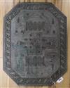 A Benares pierced brass octagonal plaque length 64cm                                                                                   