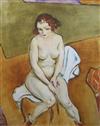 Roger Bertin (French, 1915-2003) Seated female nude 23.5 x 19.5in.                                                                     