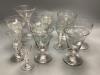 A small collection of late 18th/19th century divinity glasses, some with air twist stems, tallest 17cm                                                                                                                      